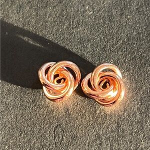 Gold 14k Swirl Knot Earrings with Intricate Design